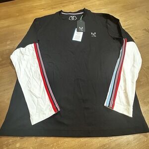 NEW Messi Collection Mens Long Sleeve Cut & Sew Crew Shirt Sz Medium Soccer